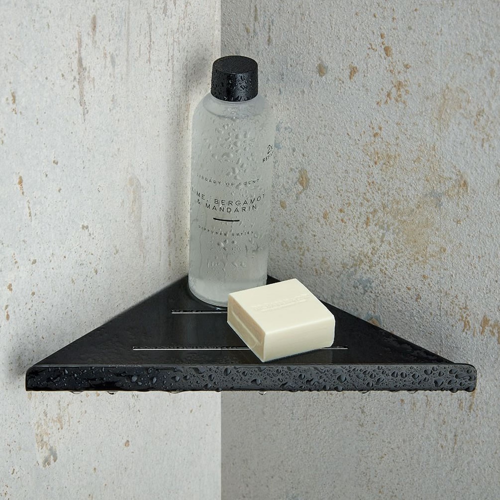 Lifestyle image of Vado Individual Brushed Black Corner Shelf
